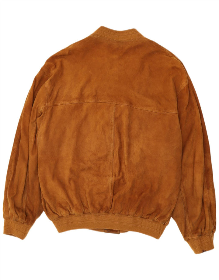 Geaca Bomber din piele intoarsa pentru barbati Maxi Milian IT 58 4XL maro
