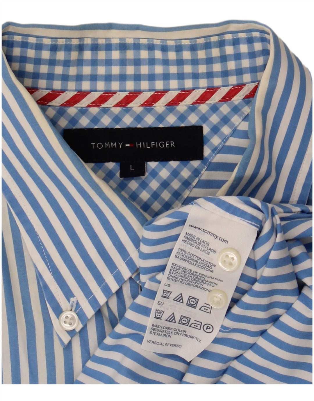Cămașă pentru bărbați TOMMY HILFIGER Bumbac cu dungi albastre mari
