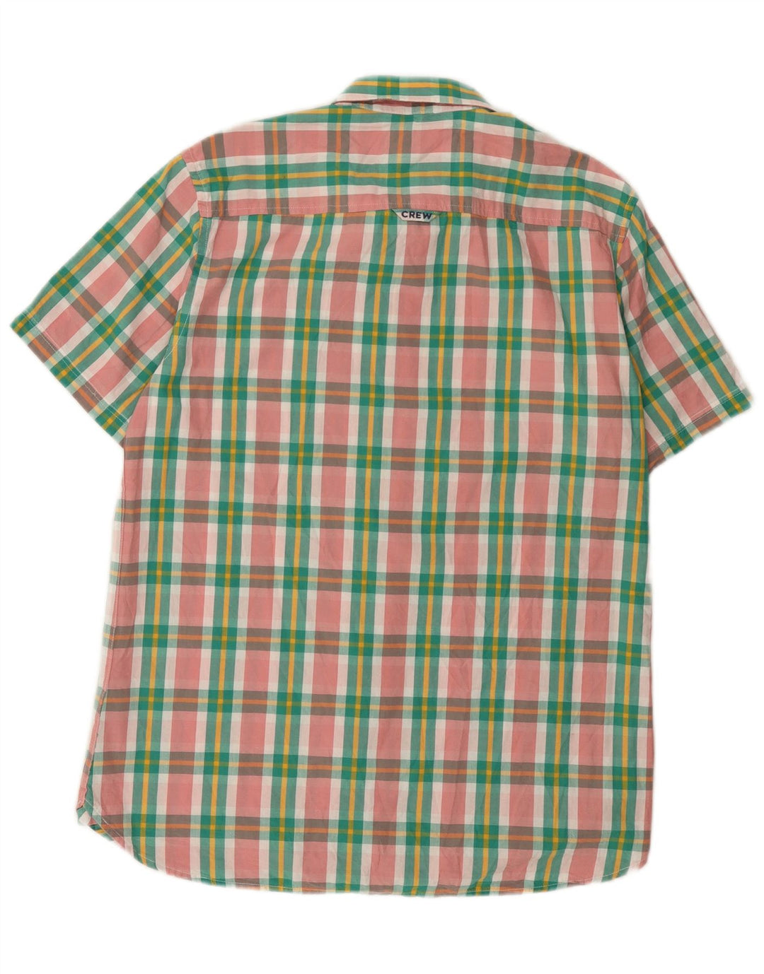 Crew Clothing Cămașă cu mânecă scurtă pentru bărbați, bumbac cu carouri verde mediu