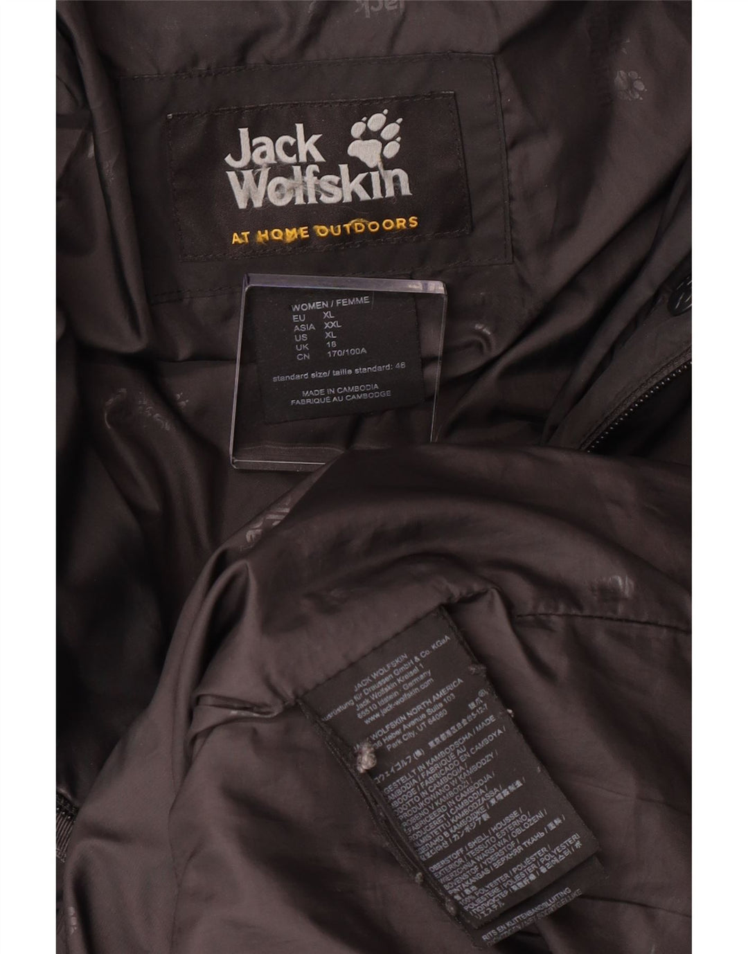 Jack Wolfskin Jachetă căptușită cu glugă pentru femei UK 18 XL poliester gri