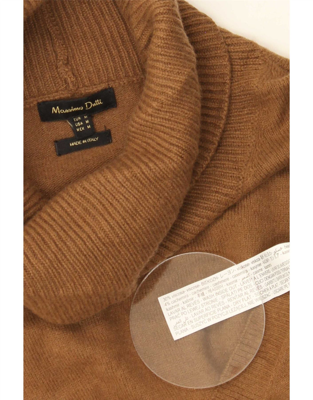 Pulover pentru femei Massimo Dutti cu gât rulat din viscoză maro medie UK 14