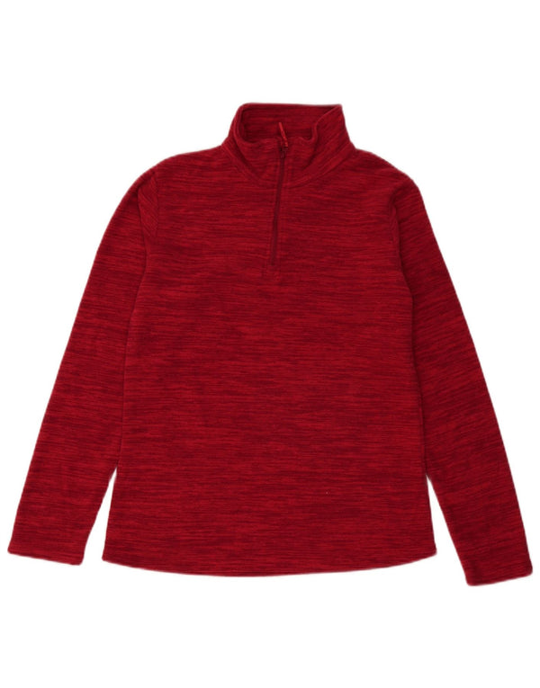 Mountain Warehouse Womens Zip Neck Fleece Jumper UK 10 Small Red Flecked