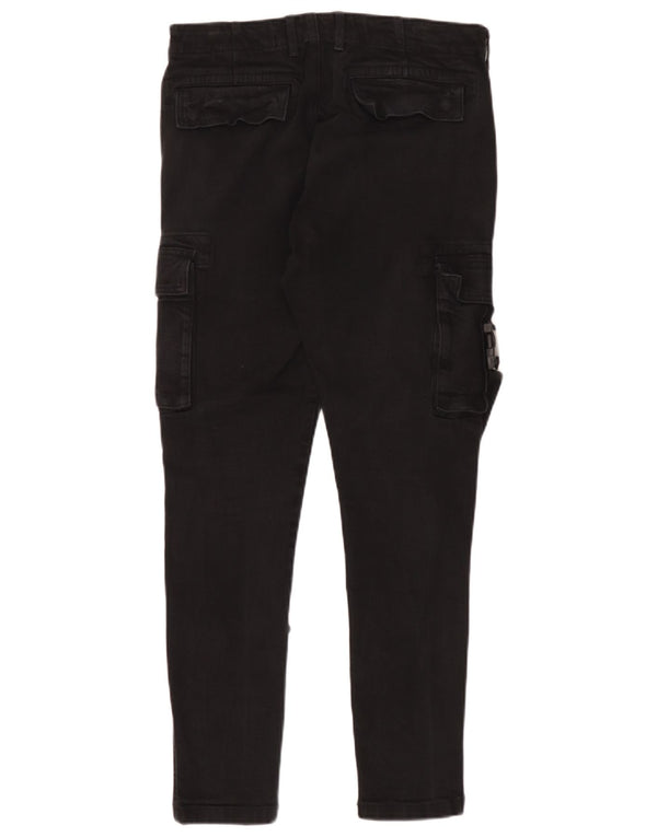 Pantaloni cargo skinny pentru bărbați Zara EU 40 Medium L31 L29 Bumbac negru