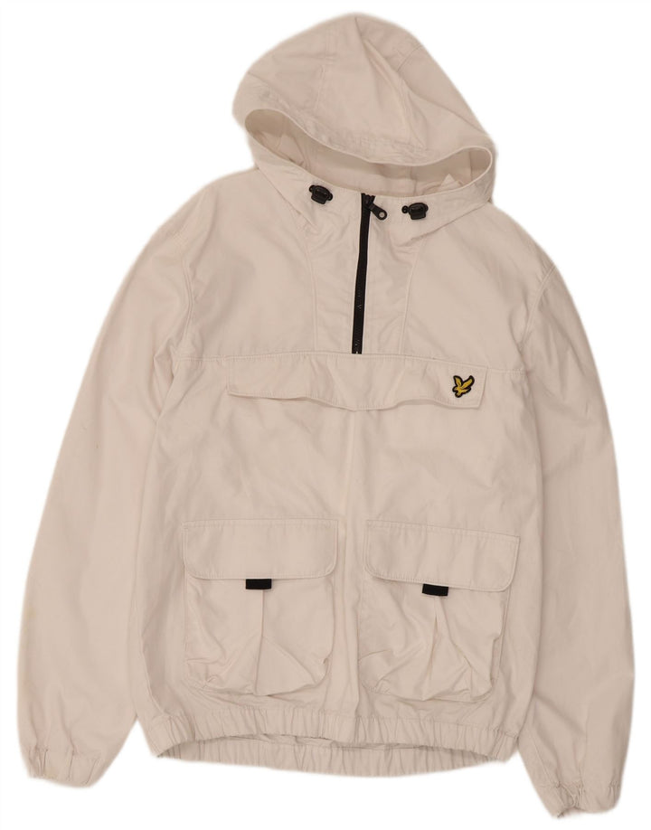 Jachetă Anorak cu glugă Lyle & Scott pentru bărbați UK 38 Poliester alb mediu