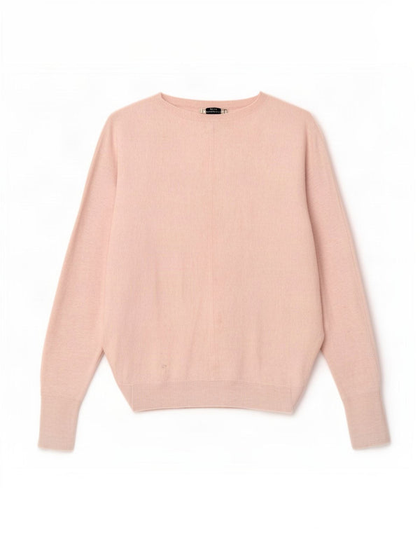 All Saints Pulover supradimensionat pentru femei cu gât cu barca UK 14 Roz mediu
