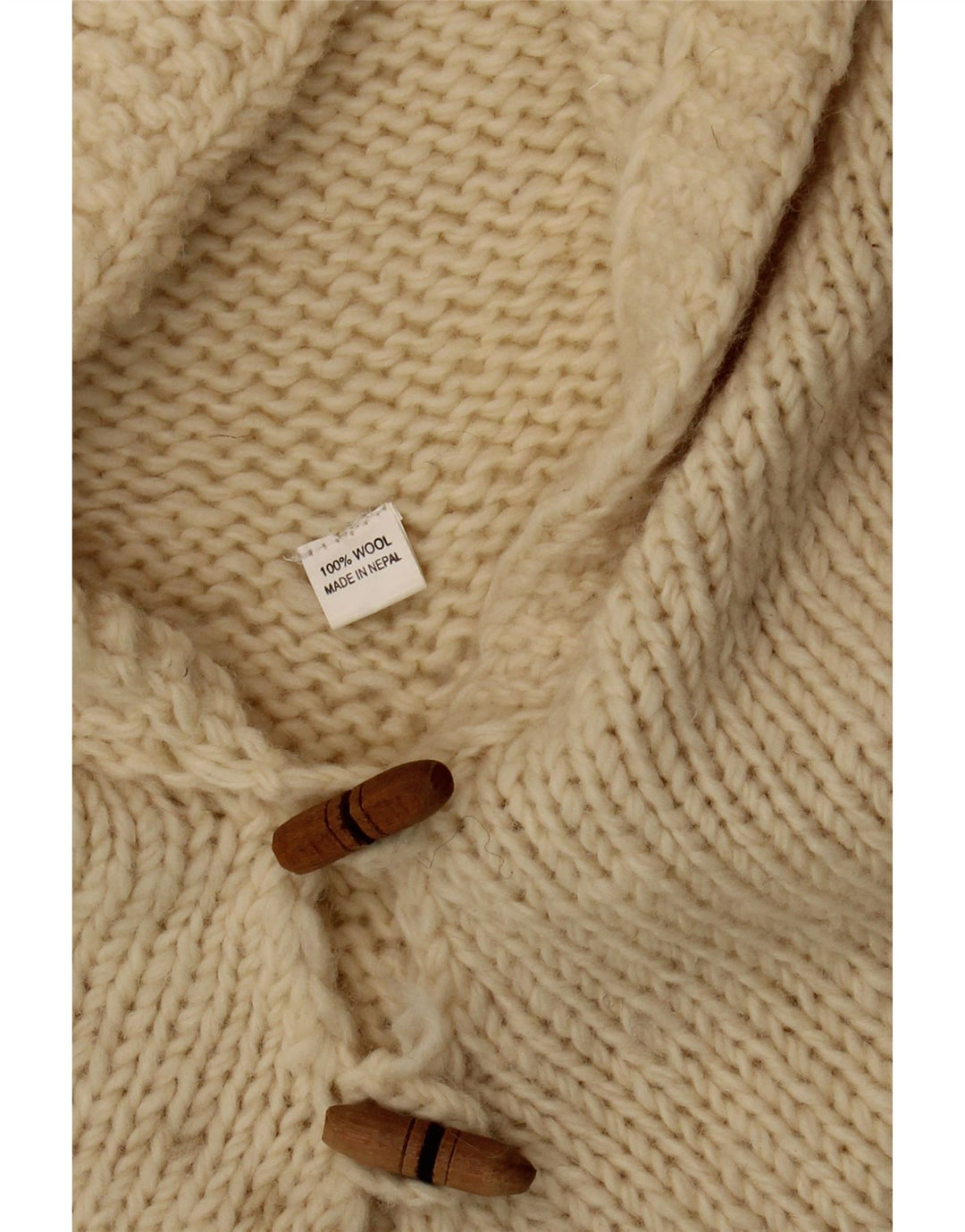Jumper vintage pentru femei cu glugă, cu glugă, din lână albă