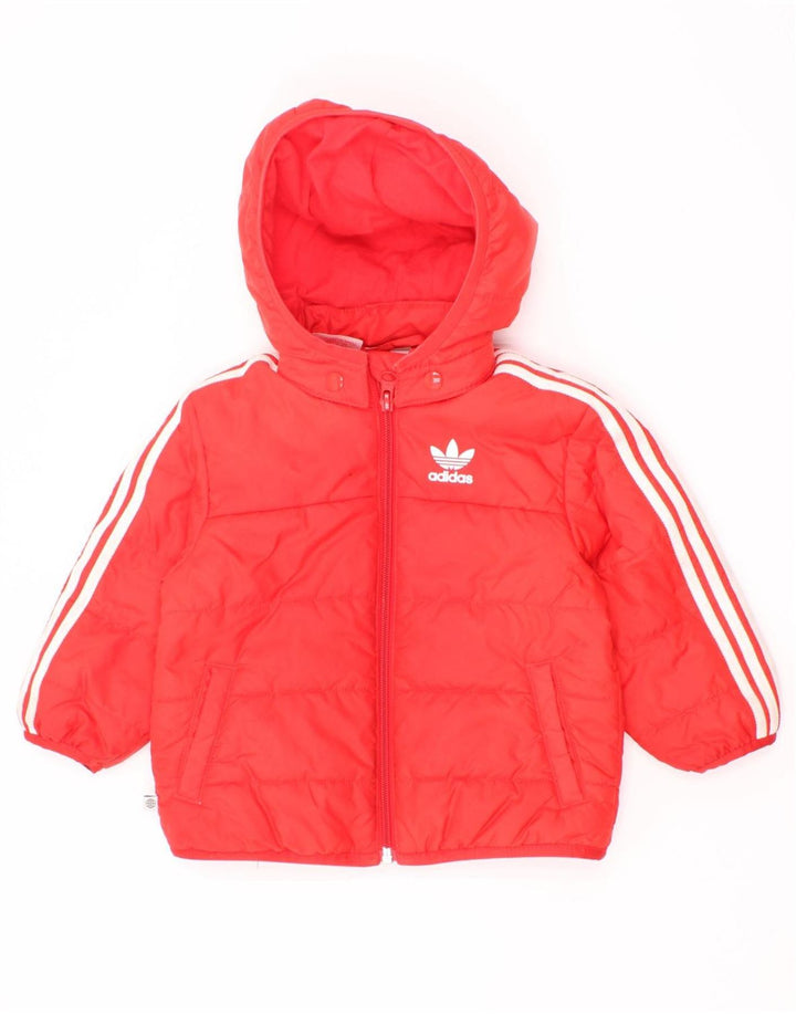 Jachetă căptușită cu glugă Adidas Baby Boys 9-12 luni Poliester roșu