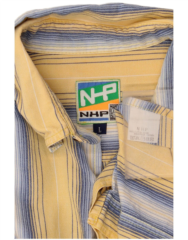 Cămașă pentru bărbați VINTAGE, bumbac cu dungi galbene mari