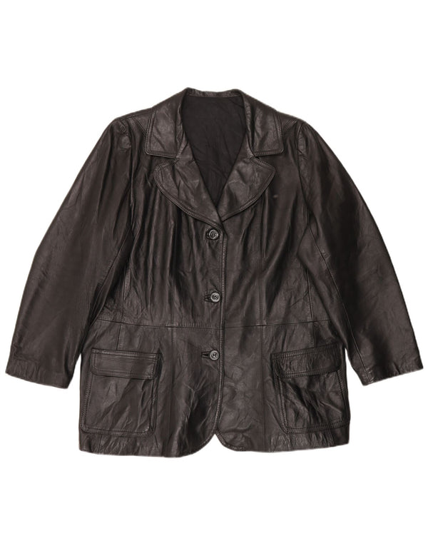 Jachetă vintage pentru femei cu 3 nasturi IT 52 2XL negru