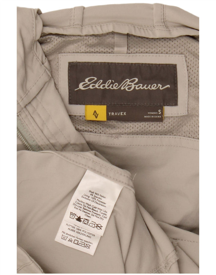 EDDIE BAUER Jachetă utilitare cu glugă pentru femei UK 10 Small Beige Nylon