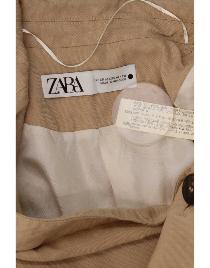 Sacou blazer pentru femei Zara cu 1 nasture UK 6 XS Bej Lyocell