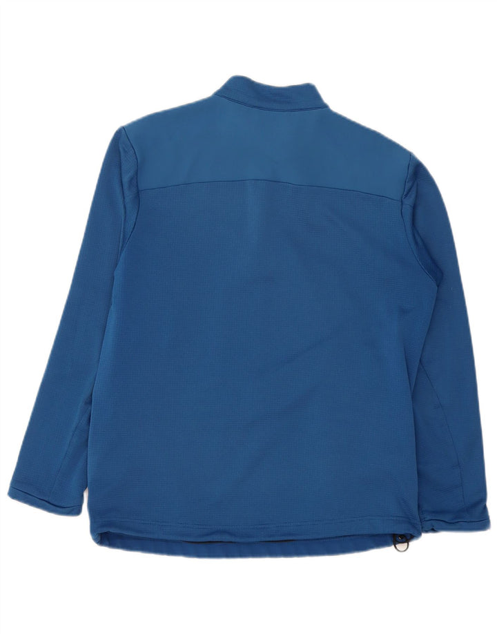 Pulover pentru bărbați Adidas Climawarm, cu fermoar, cu gât, poliester mic, albastru