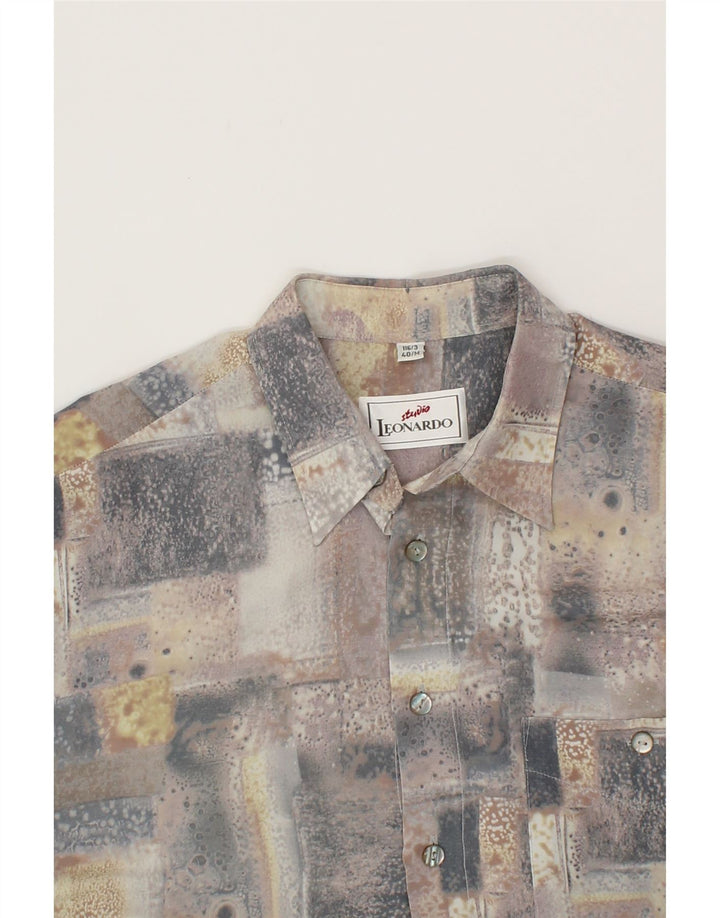 STUDIO LEONARDO Mens Shirt Size 40 Medium Grey Patchwork Vintage Studio Leonardo and Second-Hand Studio Leonardo from Messina Hembry 
