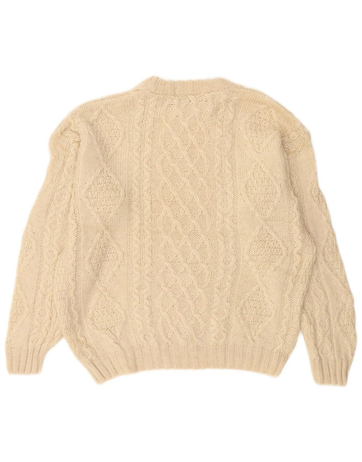 Pulover pentru bărbați Marks & Spencer, cu gât crew, 2XL, bej, lână