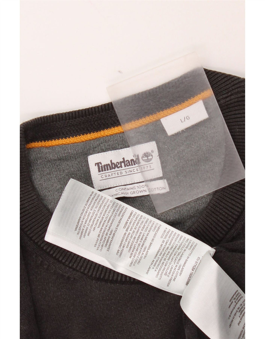 Pulover Timberland pentru bărbați, cu gât crew, bumbac mare, negru