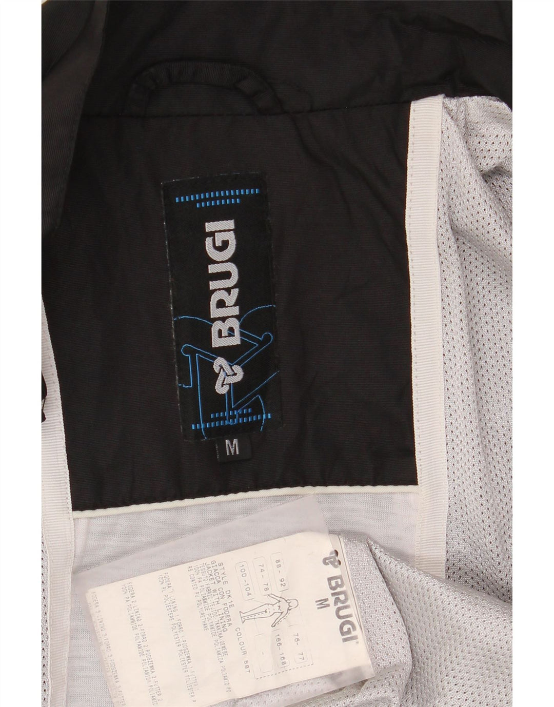 Jachetă de ploaie Brugi pentru bărbați UK 38 Medium Black Colorblock Poliamidă