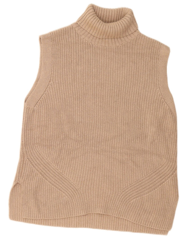 Marks & Spencer Womens Longline Vest Oversized Tank Top UK 10 Small Beige
