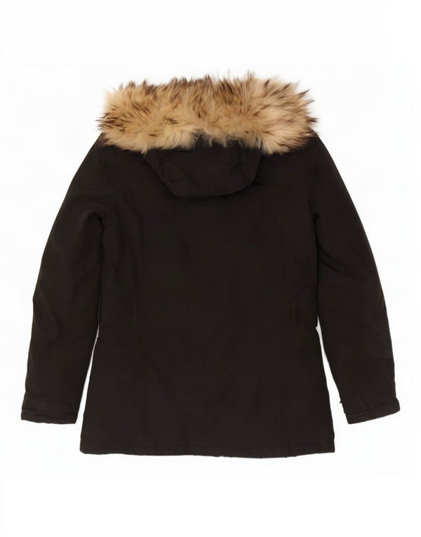 Jachetă căptușită cu glugă Woolrich pentru femei UK 10 Small Black