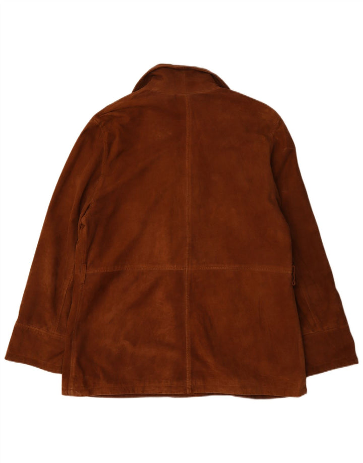 Jachetă vintage de piele intoarsa pentru femei UK 18 XL maro