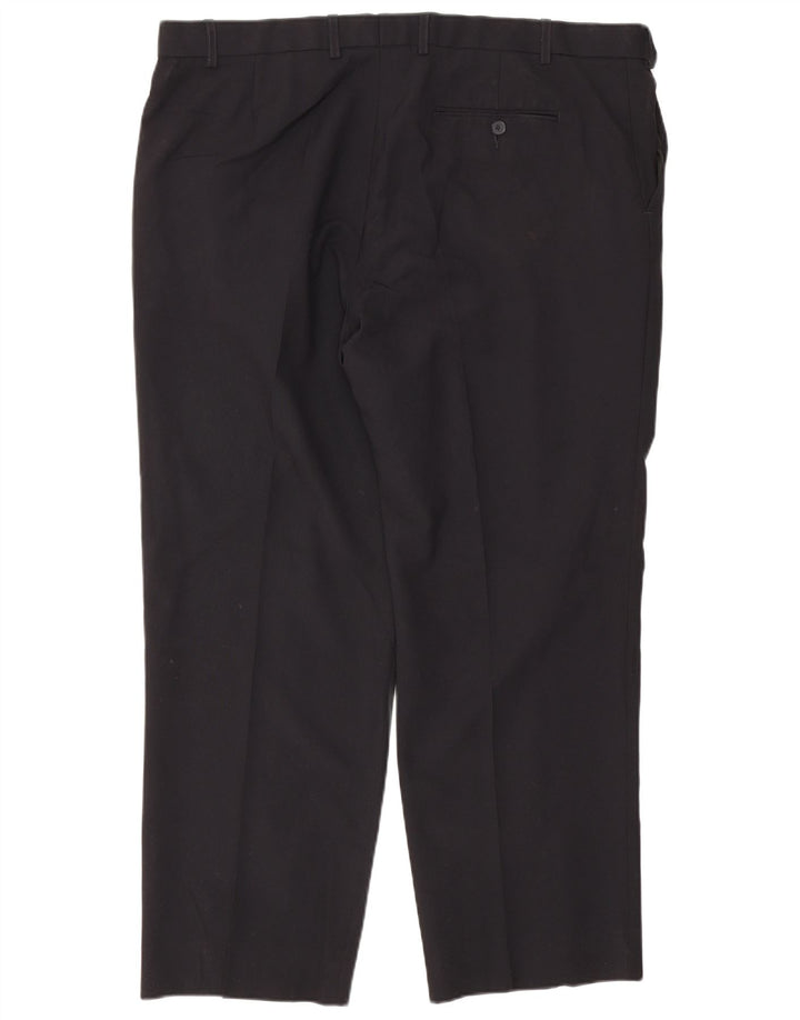 Marks & Spencer Pantaloni de costum pentru bărbați, drepti, cu croiala normală, L42 L29, negri