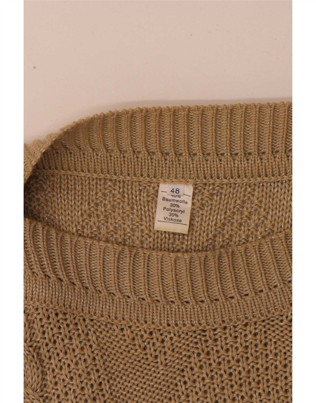 Pulover Vintage pentru femeie supradimensionat cu gât de barca EU 48 2XL maro