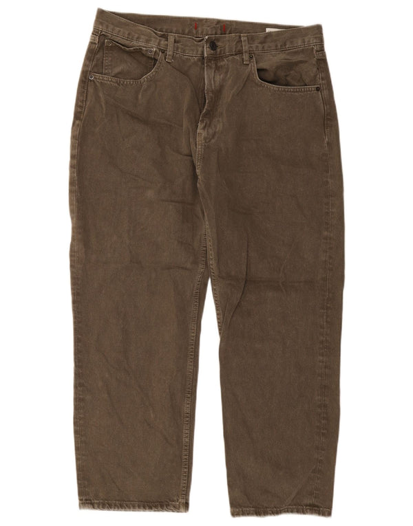 Blugi drepti pentru femei Zara EU 46 2XL W36 L26 Kaki