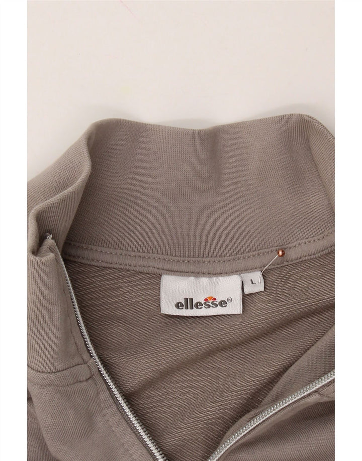ELLESSE Womens Tracksuit Top Jacket UK 16 Large Grey Cotton Vintage Ellesse and Second-Hand Ellesse from Messina Hembry 