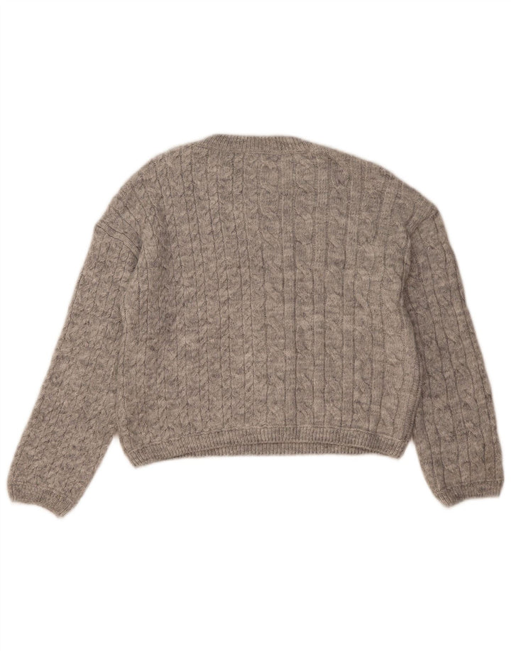 Marks & Spencer Pulover Crop Crew Deck pentru femei UK 10 Small Gri