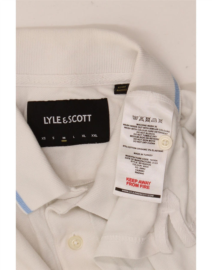 Tricou polo Lyle & Scott pentru bărbați, bumbac alb mediu