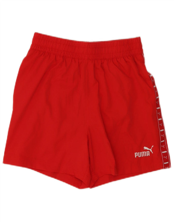 Pantaloni scurti sport grafic Puma pentru femei UK 8 Small Red Poliester