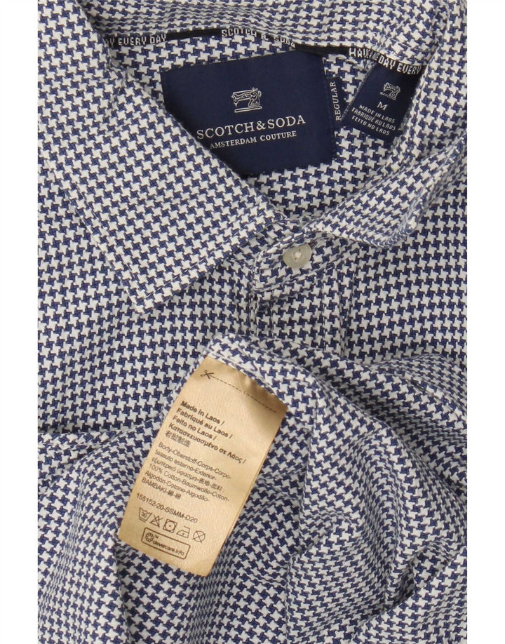 Cămașă pentru bărbați Scotch & Soda, bumbac cu picior de găină albastru mediu