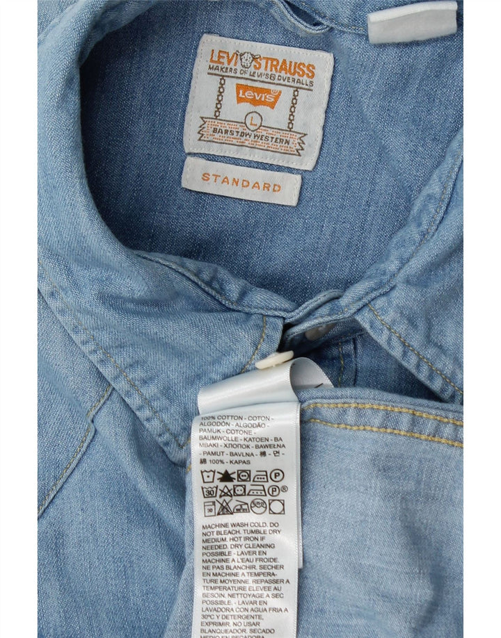 Cămașă Levi's pentru bărbați, cu ajustare standard, din denim, mare, albastru, bumbac