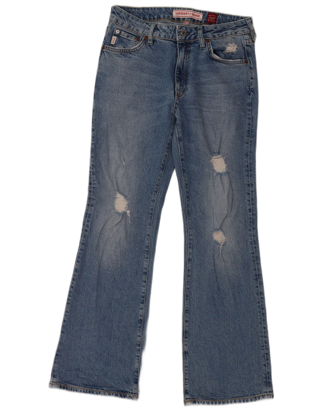 SUPERDRY Blugi Bootcut Distressed pentru Damă W30 L30 Bumbac Albastru