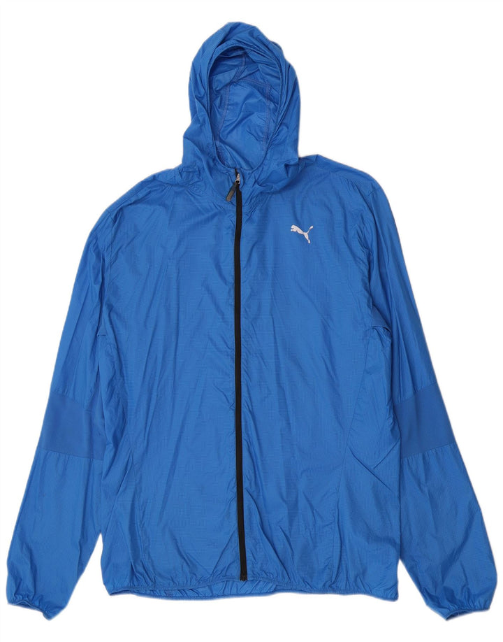 Jachetă de ploaie cu glugă Puma pentru bărbați UK 42 XL Blue Check Nylon