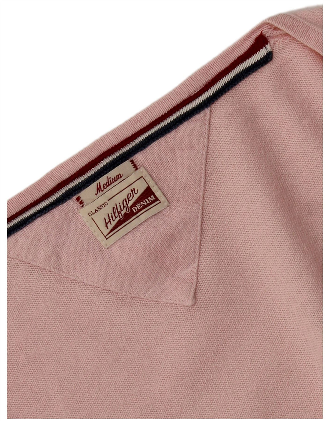 Pulover cu decolteu în V Tommy Hilfiger pentru femei UK 12 Roz mediu