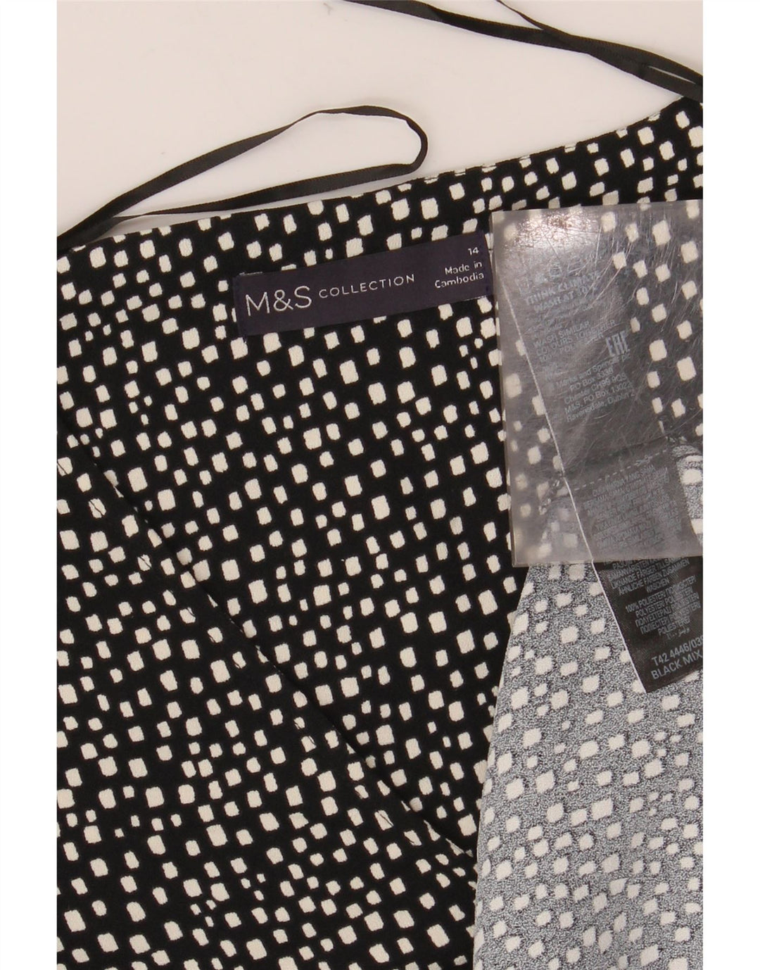 MARKS & SPENCER Rochie schimbătoare pentru femei UK 14 Poliester geometric negru mare