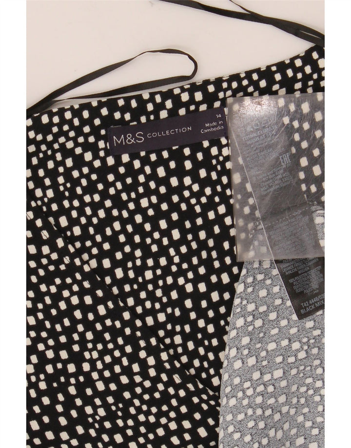 MARKS & SPENCER Rochie schimbătoare pentru femei UK 14 Poliester geometric negru mare