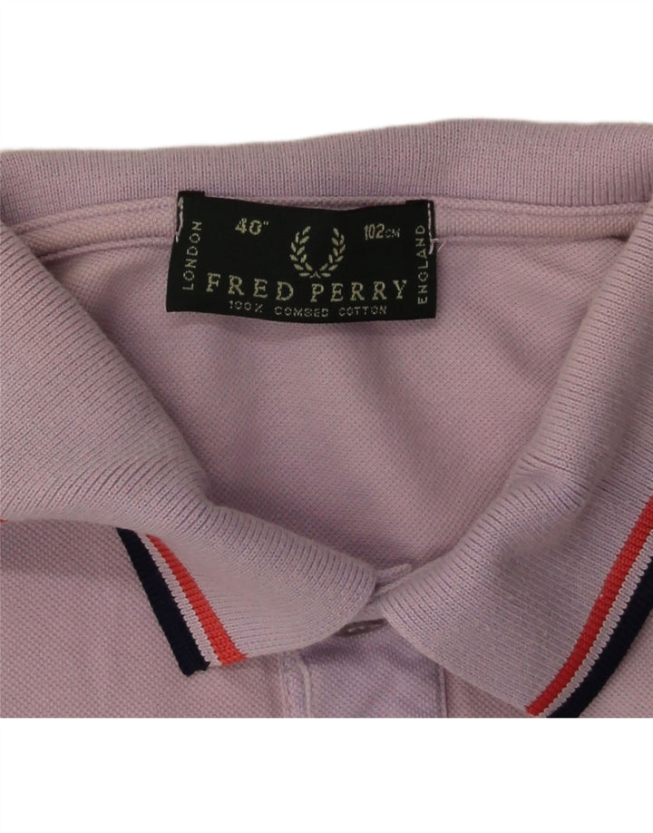 Cămașă polo Fred Perry pentru bărbați, bumbac violet mediu