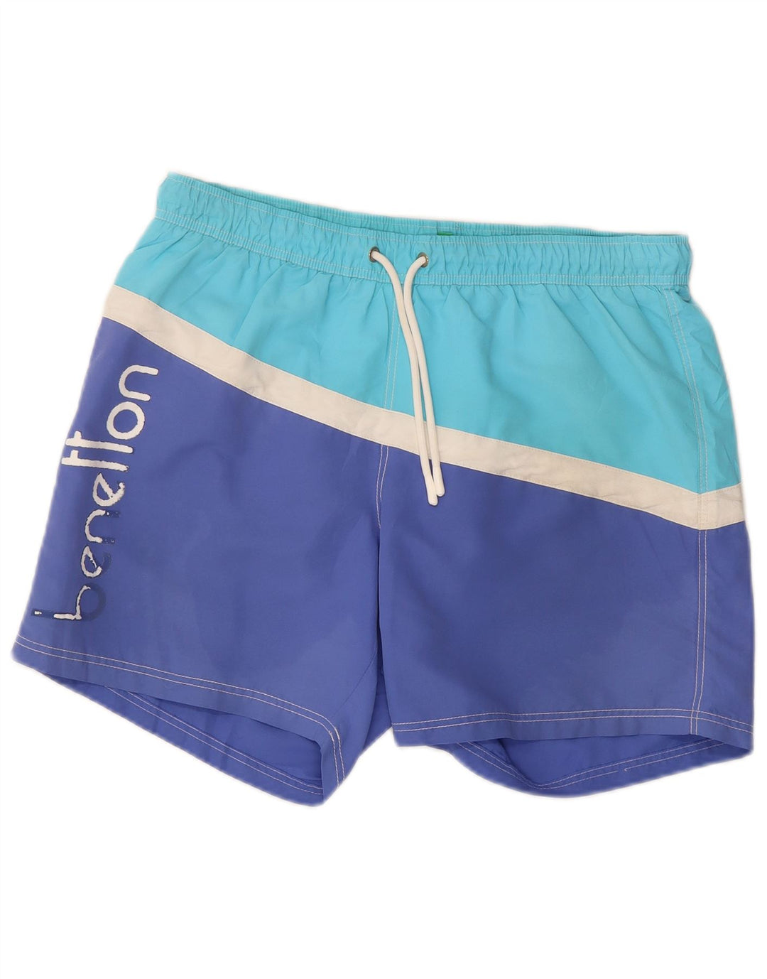 Pantaloni scurți de înot grafic Benetton pentru bărbați, mari, albastru, bloc de culoare