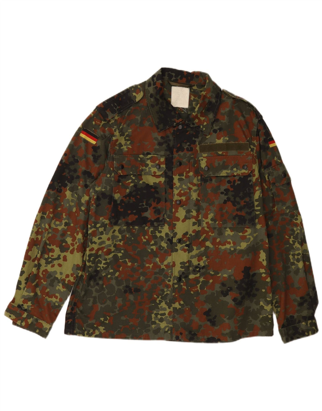 Cămașă militară vintage pentru bărbați UK 38 Medium Khaki Camouflage Bumbac