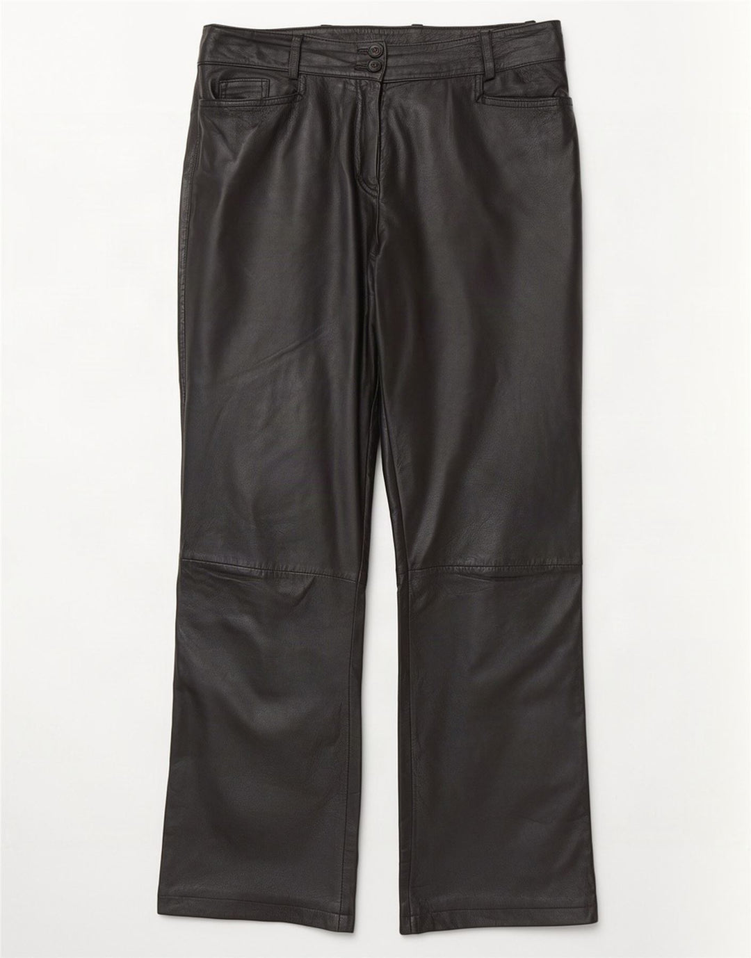 K.K.Berlin Pantaloni drepti din piele pentru femei EU 40 Medium W32 L29 Negru