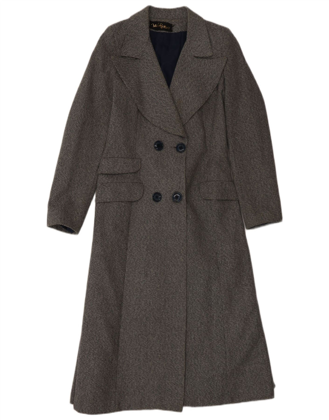 Palton dublu pentru femei Vintage UK 10 Lână gri mică