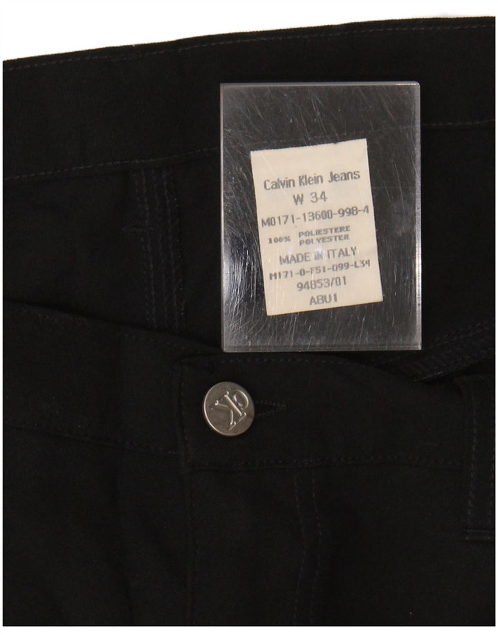 CALVIN KLEIN Mens Straight Casual Trousers W34 L31 Black Polyester