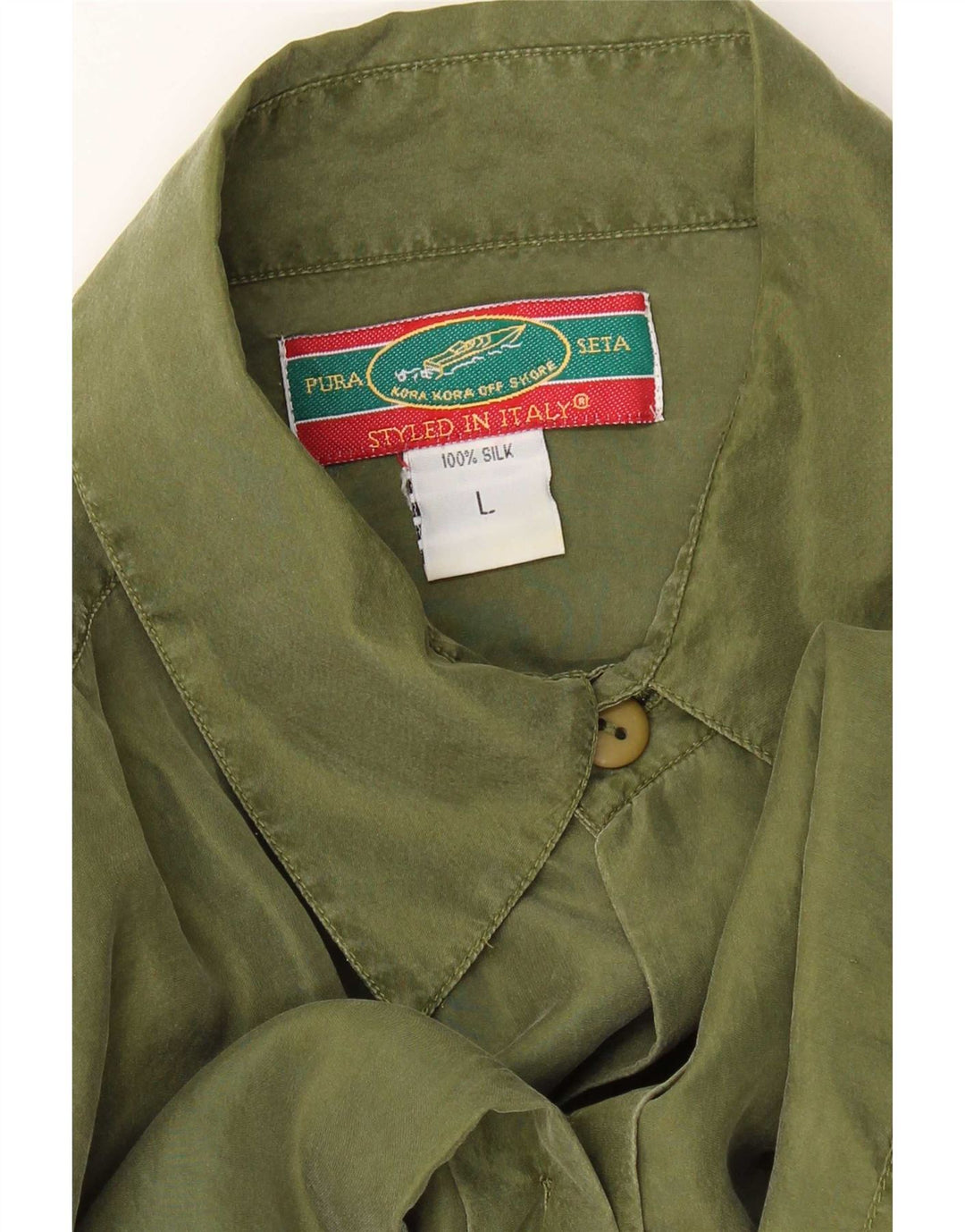 Cămașă Vintage pentru bărbați, mare, verde, mătase