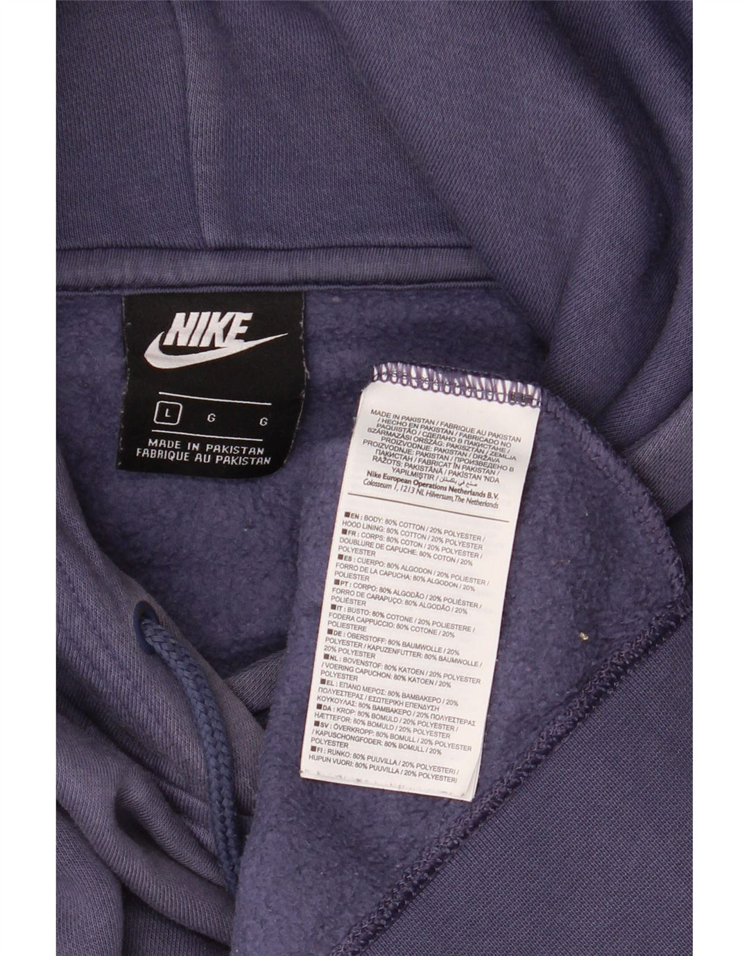 Pulover Nike pentru bărbați cu glugă, mare, albastru, bumbac