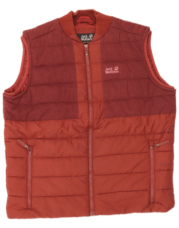 JACK WOLFSKIN Gilet căptușit pentru bărbați UK 44/46 XL Bordeaux Poliester
