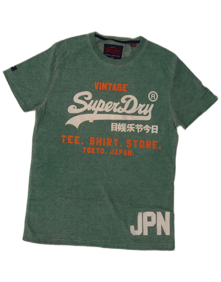 Tricou grafic Superdry pentru bărbați Top mare din bumbac verde