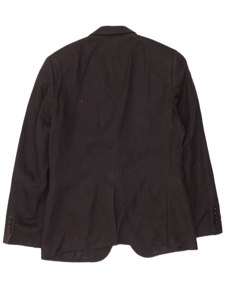 DKNY Jachetă pentru bărbați, slim fit, cu 1 nasture, UK 40, lână neagră mare