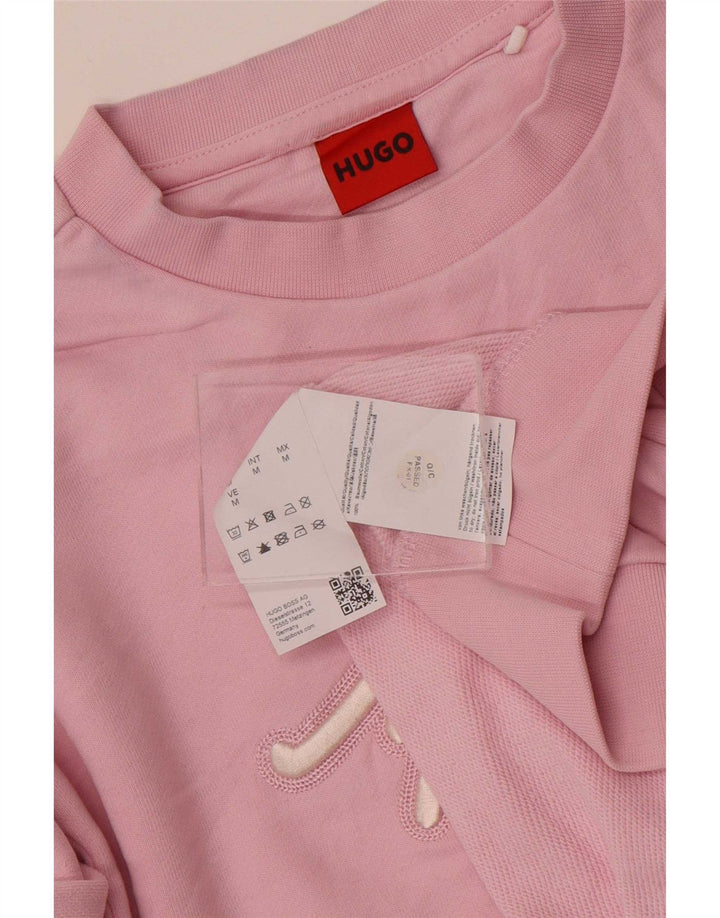 Pulover cu grafic pentru femei Hugo Boss, UK 14, bumbac roz mediu