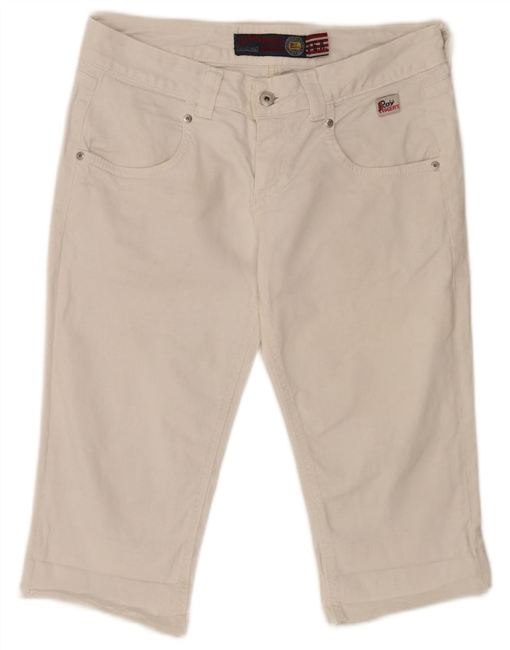 Pantaloni scurți de blugi Roy Rogers pentru femei IT 44 Medium W30 Bumbac alb